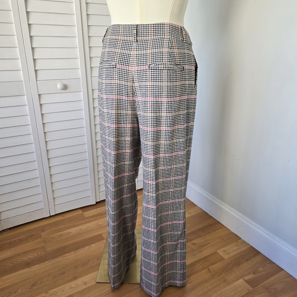 LOFT Plaid Wide-Leg Trousers with Pink Accent - Picture 8 of 16